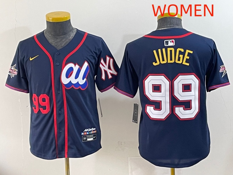 Women 2025 New York Yankees #99 Judge Drak Blue All star Blank Blue Nike MLB Jersey style 4->women mlb jersey->Women Jersey